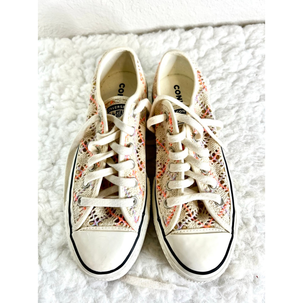Converse Chuck Taylor All Star Boho Crochet Platform Low Top Sneakers Wmn size 8
